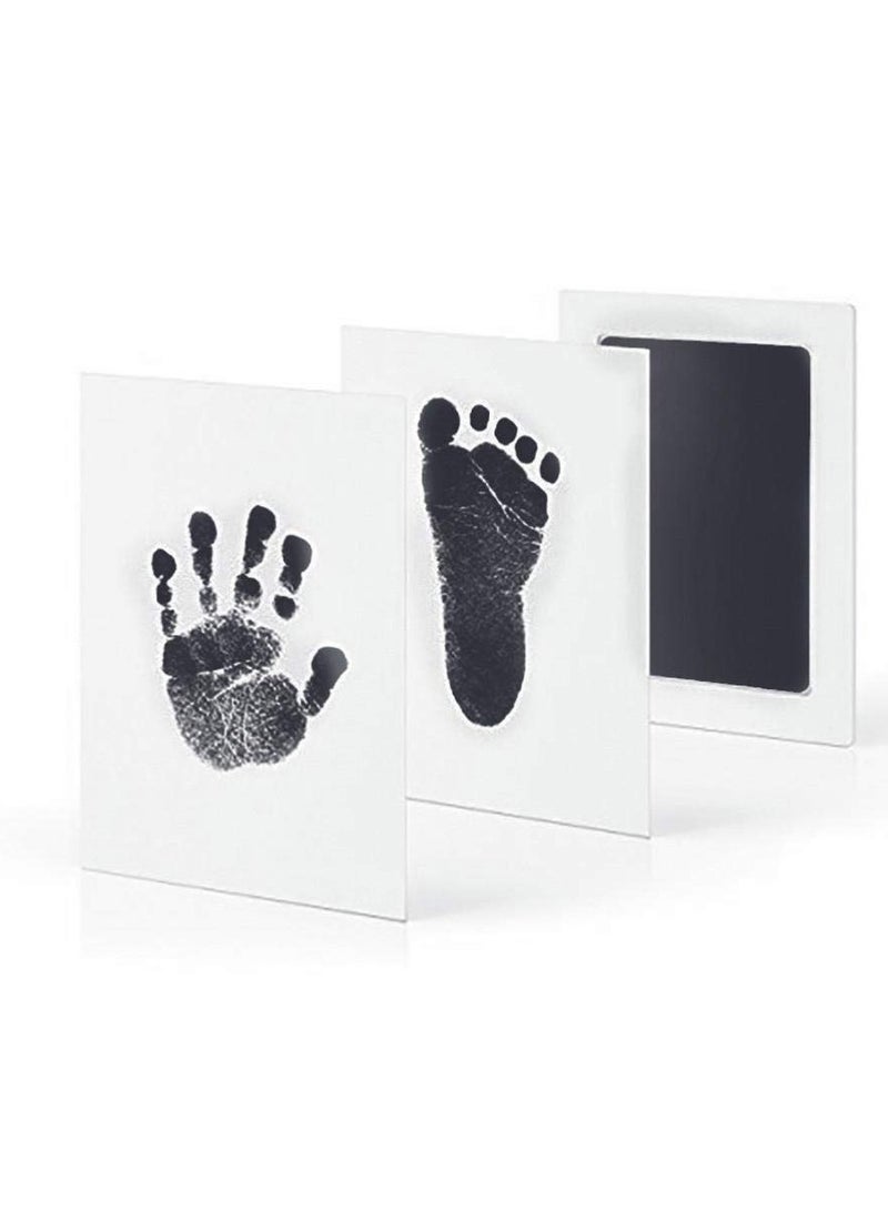 2 Uses Newborn Baby Handprint or Footprint Kit With Included Safe Clean Touch Ink Pad Footprint Photo Black - Image 4