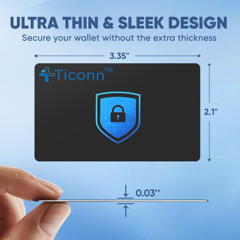TICONN RFID Blocking Cards - 4 Pack, Premium Contactless NFC Debit Credit Card Passport Protector Blocker Set for Men & Women, Smart Slim Design Perfectly fits in Wallet/Purse (4) - Image 4