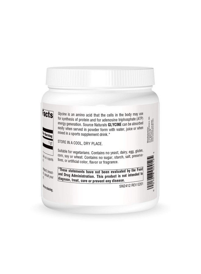 سورس ناتشورالز Source Naturals Glycine، لتخليق البروتين وتوليد الطاقة*، 454 جرامًا - 16 أونصة مسحوق - Image 2