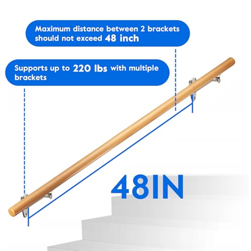 HOME MASTER HARDWARE Handrail Stair Brackets, 6-Pack Heavy Duty Staircase Support for Home or Office Stairways Handrail, Satin Nickel Finished Stairway Bracket - Image 3
