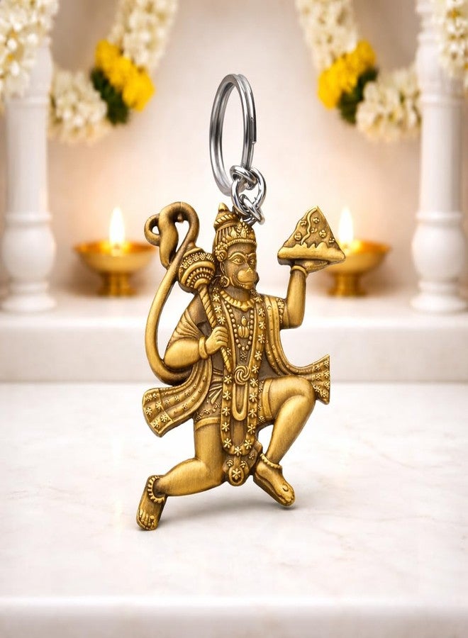 STYSHION SPHERE Lord Hanuman Bajrang Bali with Hill Double Sided Metal Keychain | Durable Premium Finish | Spiritual Key Ring for Bike, Car & Home | Ideal Religious Gift for Men & Women - Image 1