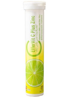 Dallah Pharma Effervit Vitamin C 1000 Mg And Zinc 10 Mg - 20 Effervescent Tablets Lemon Flavor  - Image 1