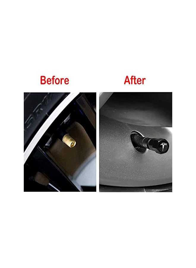 S-TOP Hex 016 Black 4pcs Universal Car Tire Valve Stem Caps Air Cover Fit Tesla Accessories - Image 3