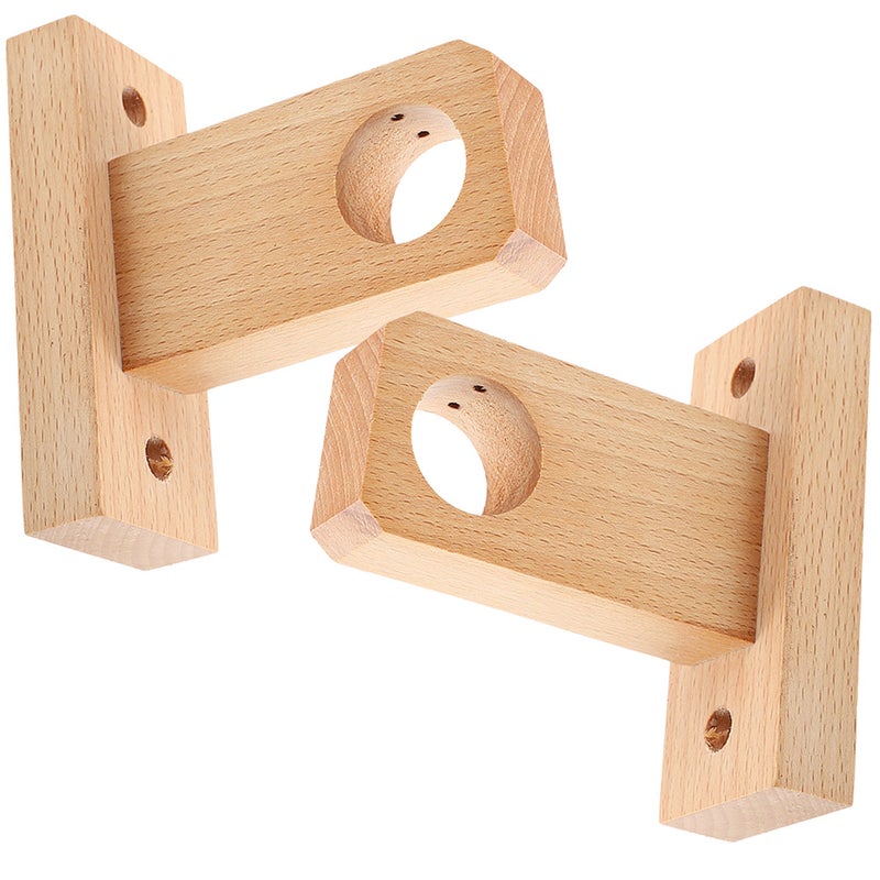4 pcs Curtain Rod Brackets Heavy Duty Curtain Rod Holders Wood Curtain Rod Hooks - Image 3