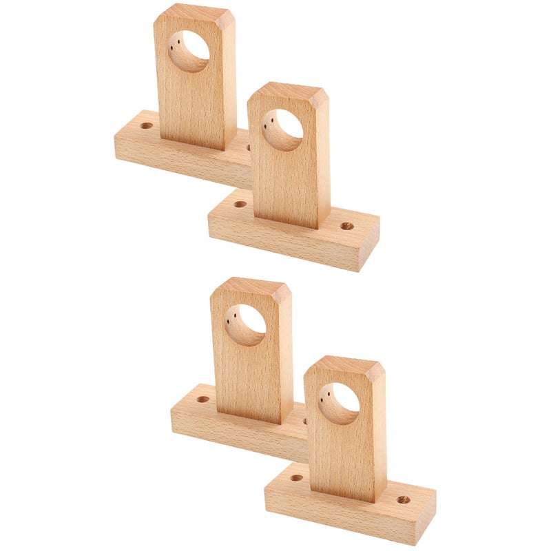4 pcs Curtain Rod Brackets Heavy Duty Curtain Rod Holders Wood Curtain Rod Hooks - Image 1
