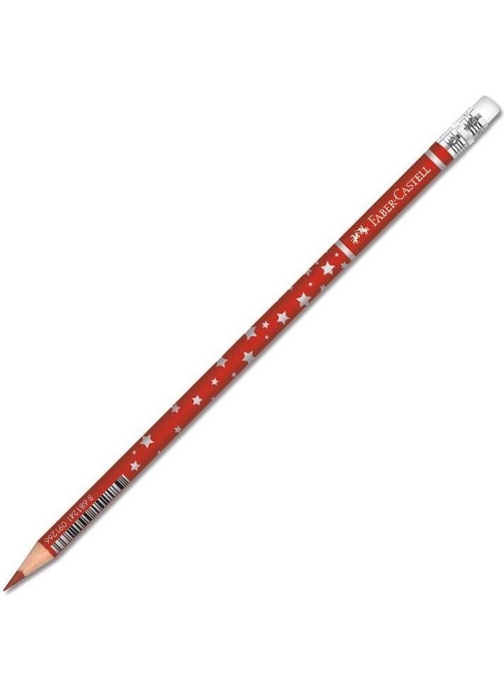 FABER-CASTELL - Faber Castell Eraser Head Pencil Star Red (1 PIECE) - Image 1