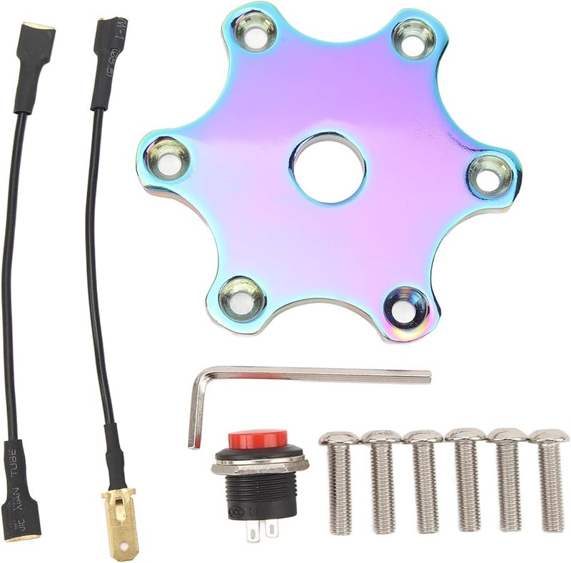 Universal 75mm Hexagonal Horn Button Cover Kit ABS Metal High Sensitivity - Image 2