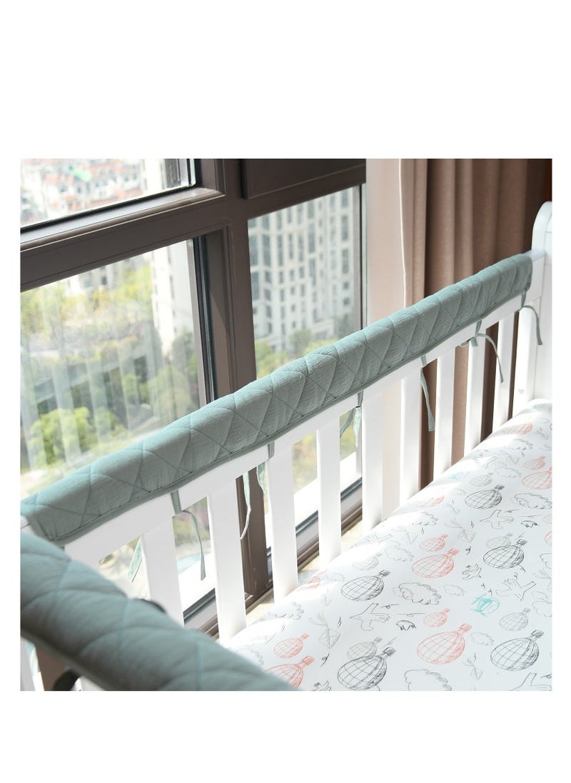 MIXDE Anti Bite Padded Baby Crib Bumper Rail Proofing Edge and Corner Guard Cover Protector Set 15×120cm  - Image 1