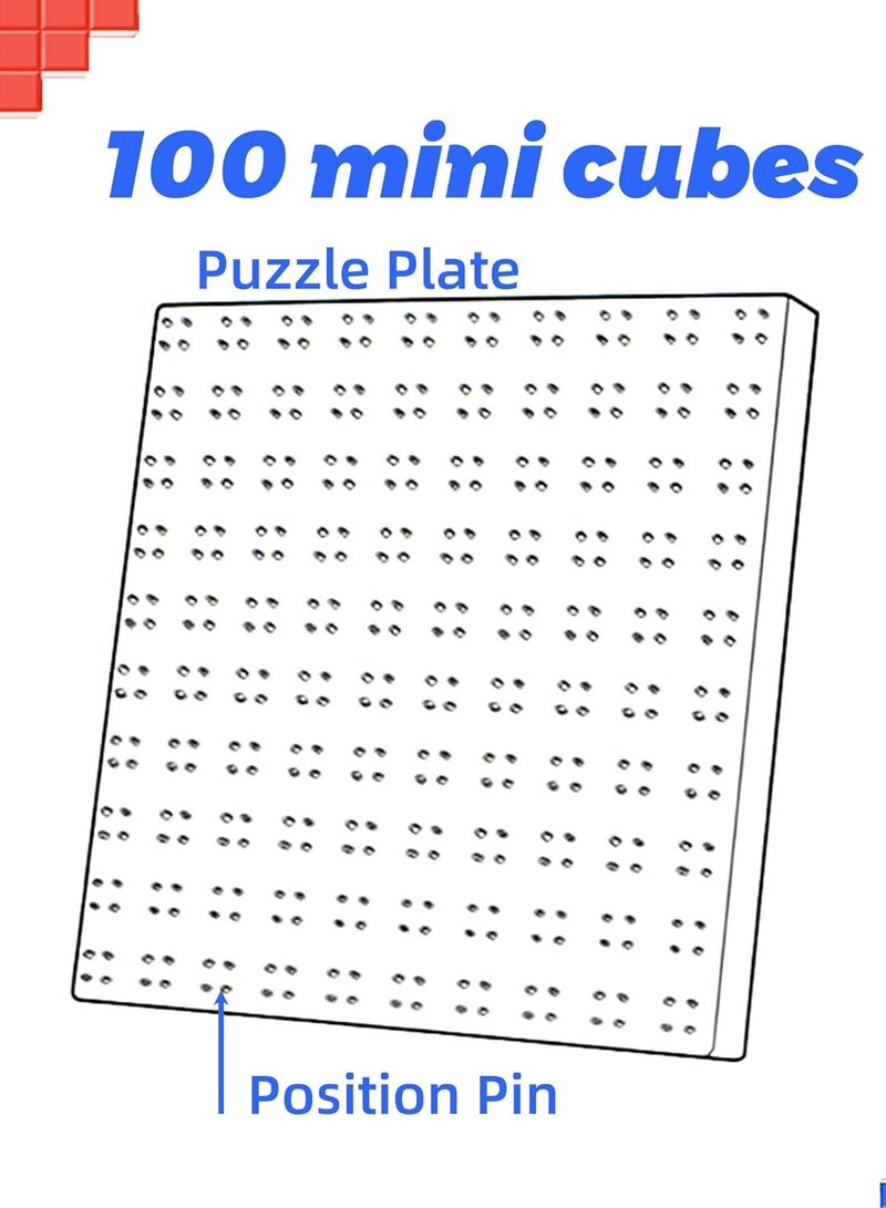 GANCUBE GAN Mosaic Cubes 10x10 100 peices 3x3 Mini Cubes with Puzzle Plate Magic Cube Puzzle Toy for Kids Adults - Image 2