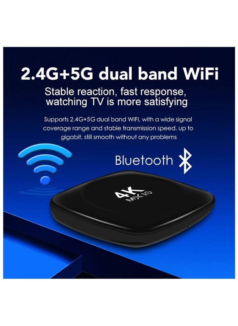 MX10 Android 13 TV Box with 4K Ultra HD and 3D Playback Support, Dual-Band 2.4G/5G WiFi, HDMI and USB Ports – Smart IPTV Streaming Box for Movies, TV Shows, Gaming, and Live Channels – High-Performance Android Media Player for Home Entertainment System  - Image 5