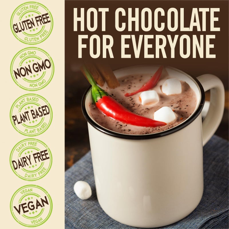 Castle Kitchen Spicy Hot Chocolate (14 oz)-Dairy Free, Vegan Mexican Hot Cocoa Mix made With Natural Chili Spiced Flavors - Just Add Water - Unique Ancient Aztec Flavor With No Artificial Sweeteners - Image 2