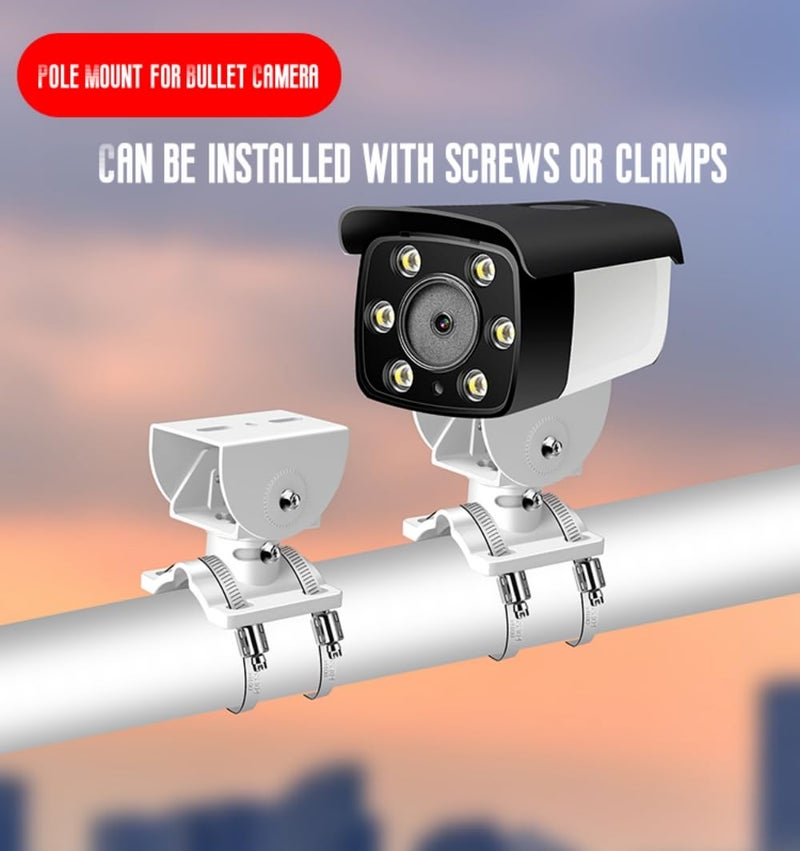 Coolotic Security Camera Corner Pole Mounting Bracket, Universal Wall Corner Mount Bracket Holder Stand for CCTV Camera PTZ Dome Vertical Pole Mounting Bracket (Camera Duckbill Mount with 2 Loops) - Image 3