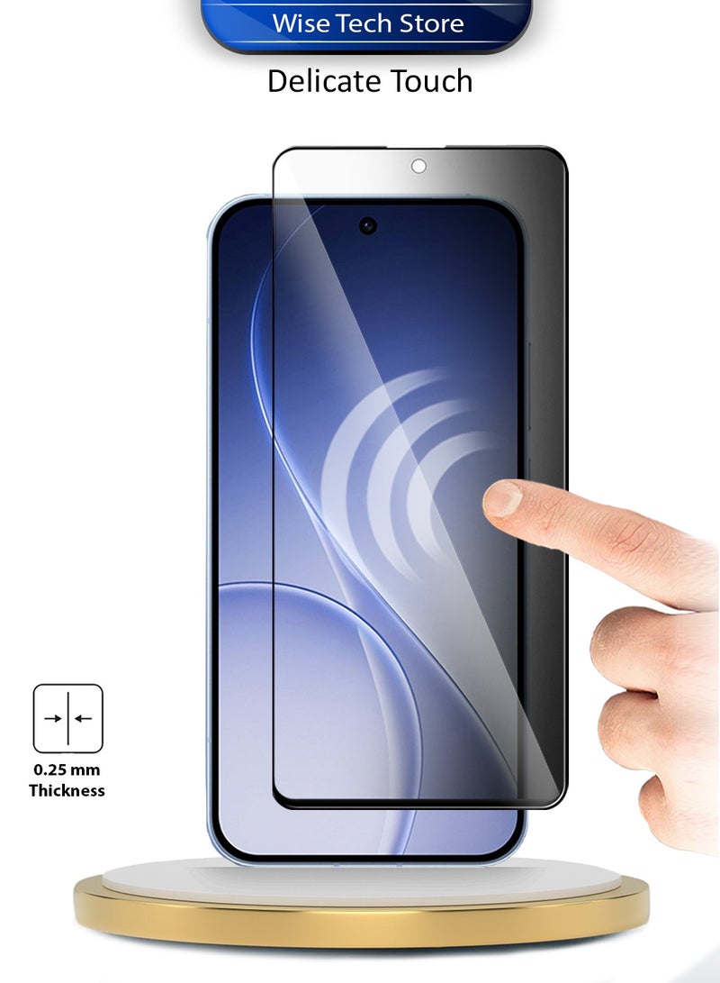 دبليو تيك واقي شاشة زجاجي مقوّى كامل الغطاء بكامل الغراء لسلسلة Oppo Reno15 5G 2025 Premium E2E - شفاف/أسود (MSGECP) - Image 4