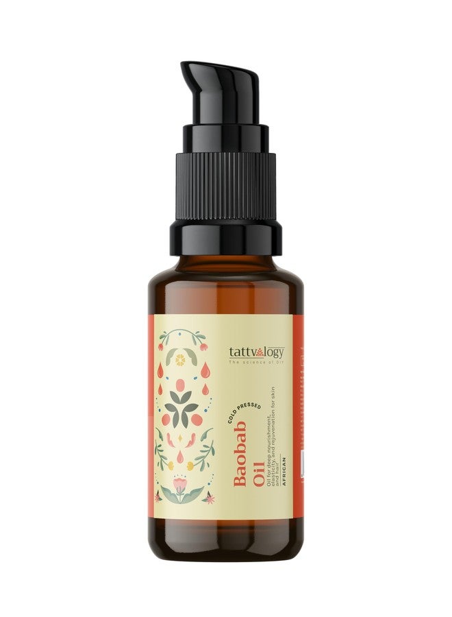 Tattvalogy African Baobab Oil | Cold Pressed Oil | For Face & Body | To Nourish & Heal Damaged Skin, Eliminate Under-Eye Bags, Fight Inflammatory Skin Conditions, Boost Collagen Production (15ml) - Image 1