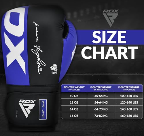 RDX Boxing Gloves, Maya Hide Leather Training Gloves for Muay Thai, Kickboxing, Sparring, Punch Bag, Punching Bag, Kickboxing Gloves, Martial Arts Training, Home Gym, Men, Women, 8 10 12 14 16 oz - Image 5