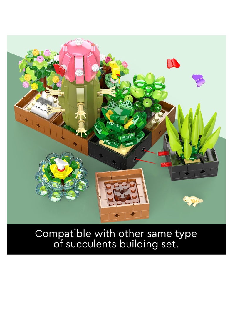 Excefore Flower Botanical Bonsai Building Set, 9 Pack Succulent Building Toys, Succulent Set for Home Decor, Valentine's Day, Mother's Day, Botanical Collection for Adults and Kids, 913pcs  - Image 3