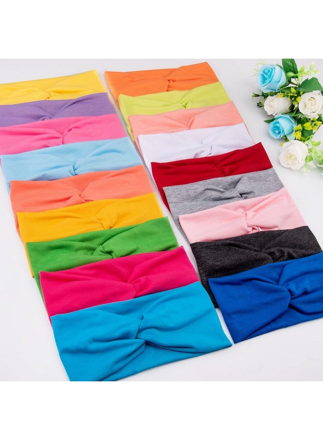 FEQO 18 Pieces Twist Headbands For Women Non Slip Fabric Headband Twisted Turban Headband Stretchy Headbands Elastic Hair Bands Workout Sport Yoga Headbands Colorful Hair Wrap Headband - Image 5