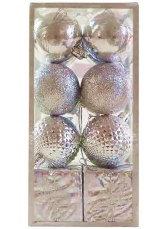 Day To Day زينة متلألئة ولامعة للتعليق لتزيين شجرة عيد الميلاد - فضي 16 قطعة - Image 2
