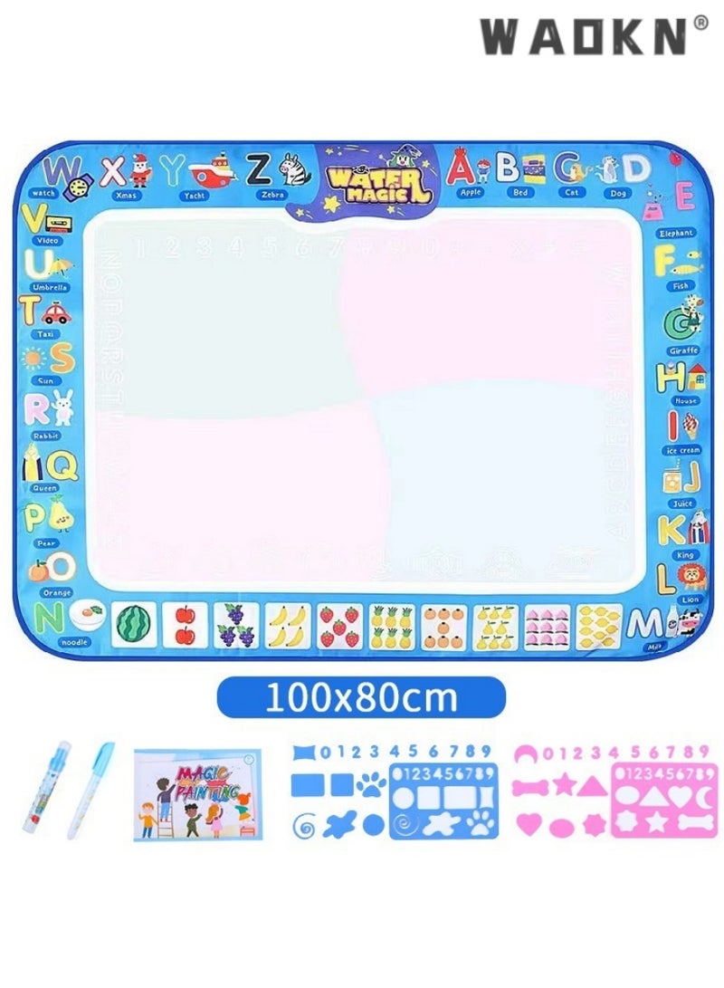 WAOKN Magic Water Drawing Mat, Educational Painting Toy for Boys and Girls Aged 2-5 and Older Children, 100cm x 80cm Large Size, Gift for Cultivating Creativity - Image 1
