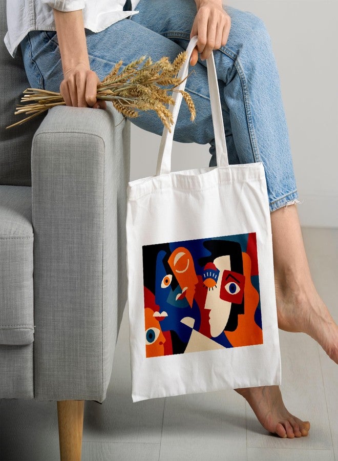 ARTBUG حقيبة تسوق نسائية من ARTBUG مزودة بسحاب، حقيبة قماشية أنيقة مناسبة لطالبات الجامعات والمكتب، أنيقة وقابلة لإعادة الاستخدام - رسم - رقم D - 170 - Image 2