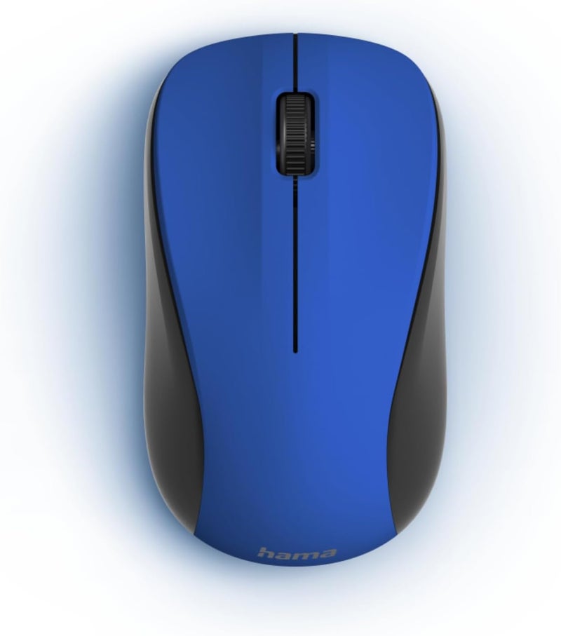 Hama Silent Wireless Mouse 1200 DPI Ambidextrous - Quiet Click Optical Mouse for PC Laptop Mac - USB Receiver Portable Computer Mouse Office Home Work - Noiseless 2.4GHz Battery Powered - Blue - Image 2