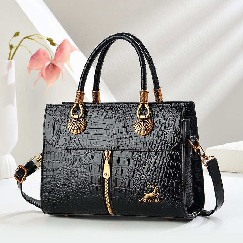 Crocodile Pattern Handbag 2025 New Fashion Simple Ins Satchel Versatile Women'S Shoulder Crossbody Bag - Image 2