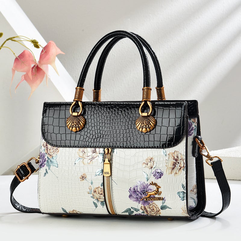 Crocodile Pattern Handbag 2025 New Fashion Simple Ins Satchel Versatile Women'S Shoulder Crossbody Bag - Image 1