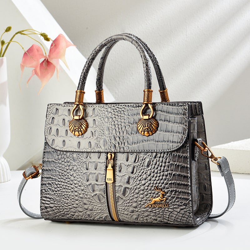 Crocodile Pattern Handbag 2025 New Fashion Simple Ins Satchel Versatile Women'S Shoulder Crossbody Bag - Image 4