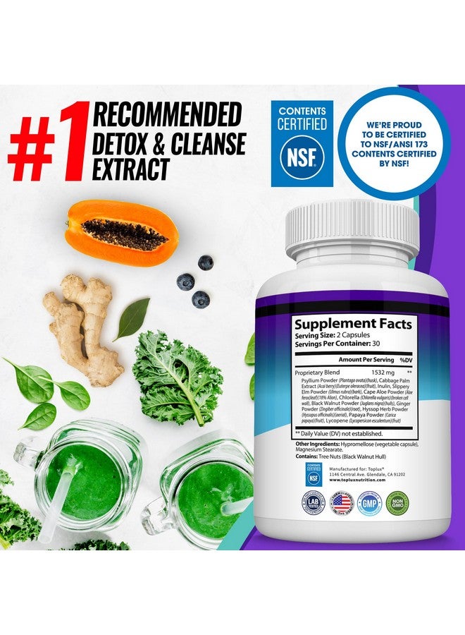Toplux حبوب توبلوس كيتو ديتوكس - مستخلص تنظيف متقدم - 1532 ملغ من تركيبة تنظيف القولون الطبيعية من أكاي، لطرد السموم والنفايات الزائدة، للرجال والنساء، 60 كبسولة، مكمل غذائي - Image 3