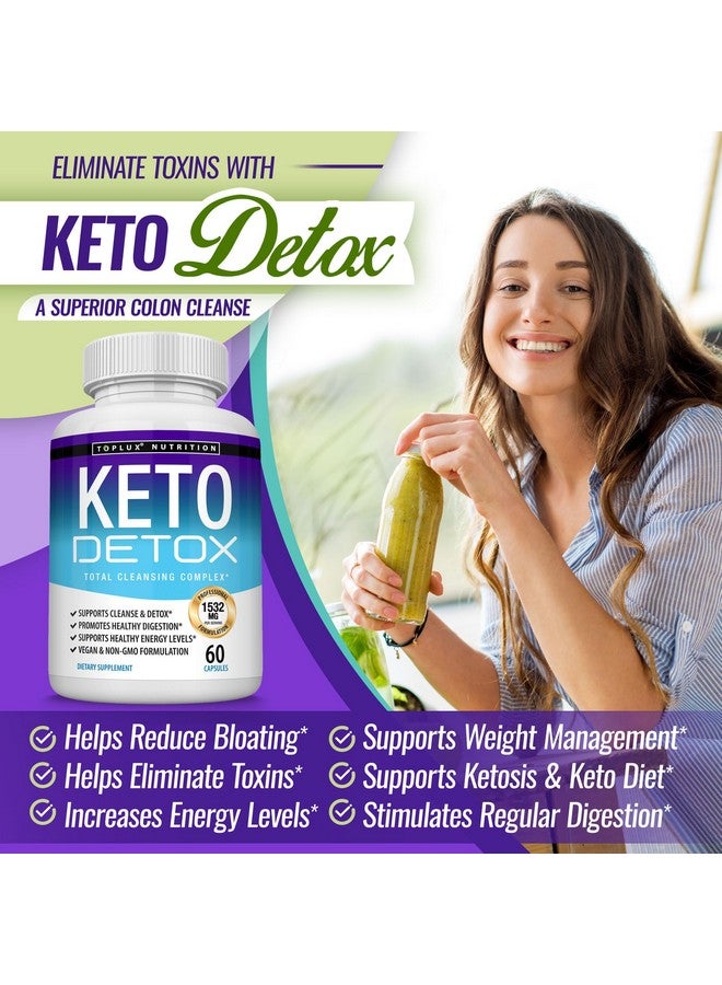 Toplux حبوب توبلوس كيتو ديتوكس - مستخلص تنظيف متقدم - 1532 ملغ من تركيبة تنظيف القولون الطبيعية من أكاي، لطرد السموم والنفايات الزائدة، للرجال والنساء، 60 كبسولة، مكمل غذائي - Image 5