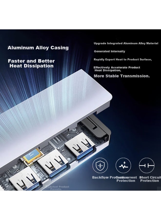 Isky Usb 3.0 Expansion Dock Splitter High-speed 4-port Hub Extender Hub Docking Station One Drag Four Right-fit 4-port Usb Hub Laptop Converter - Image 4