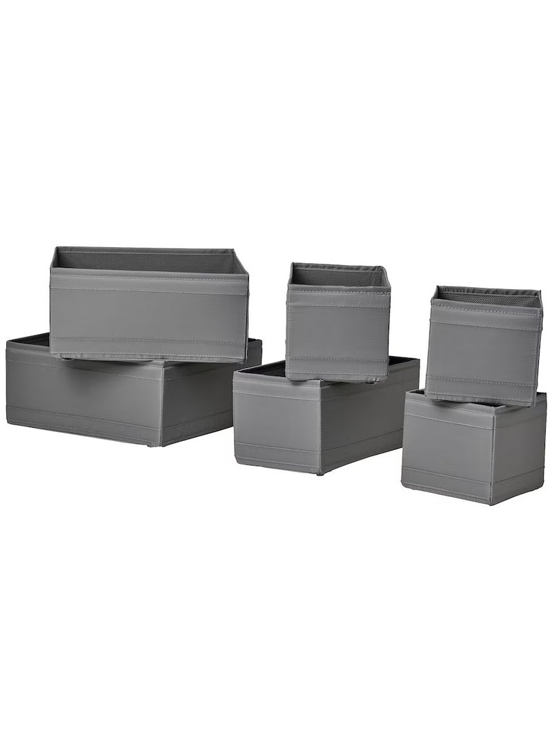 صندوق، طقم من 6, رمادي غامق - Image 1