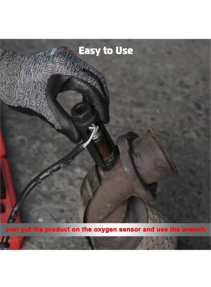 Oxygen Sensor Socket with Side Wire Cutout 3 8 Inch Drive x 7 8 Inch 22mm 6 Point fits All Vehicle O2 Removal and Installation Offset Oxygen Sensor Socket - Image 4