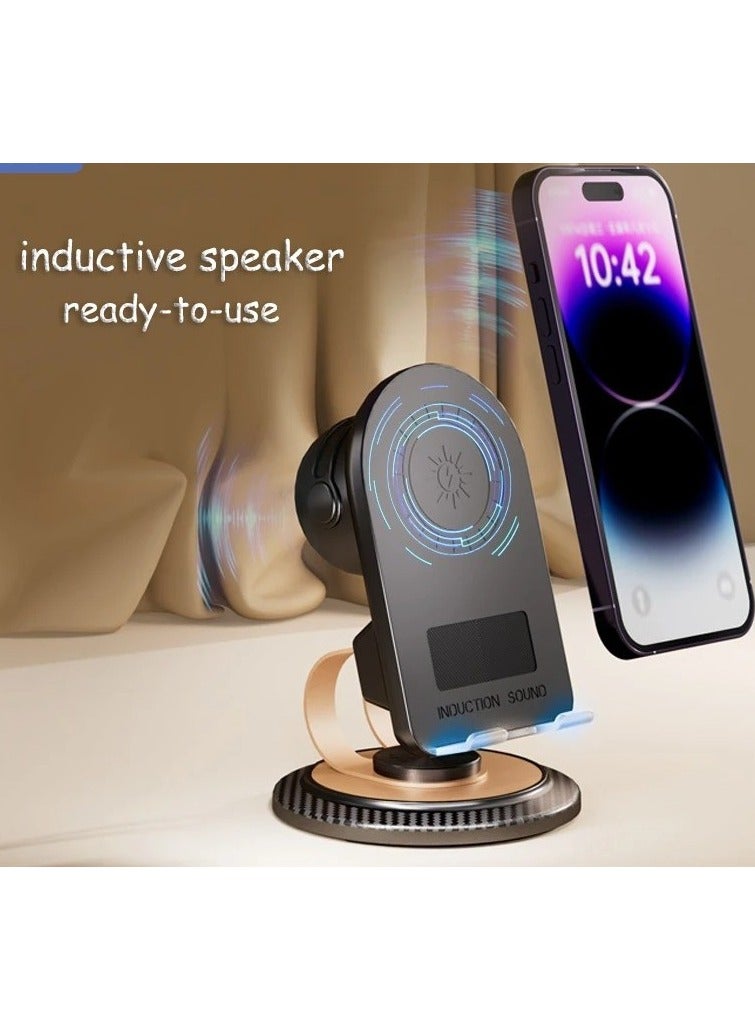 حامل هاتف H58 Sensing Model 360 درجة مع مكبر صوت بلوتوث، مكبر صوت لاسلكي مع حامل للهاتف المحمول - Image 1
