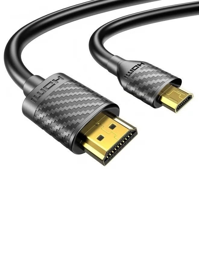 Micro HDMI to HDMI Cable 4K 60Hz, Compatible with Raspberry Pi 5/4, GoPro Hero 5/6/7, Canon/Nikon/Sony Cameras, Lenovo Yoga, HDTV, Monitor & Capture Cards, 6.6 FT - Image 2