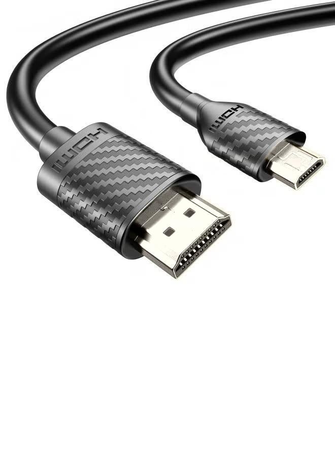 Micro HDMI to HDMI Cable 4K 60Hz, Compatible with Raspberry Pi 5/4, GoPro Hero 5/6/7, Canon/Nikon/Sony Cameras, Lenovo Yoga, HDTV, Monitor & Capture Cards, 6.6 FT - Image 1