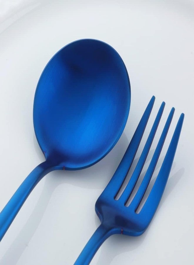 P Plus Fire Small Appetizer Forks, Durable Stainless Steel Mini Forks with Ergonomic Edge & Rust-Proof Finish, Great for Snacks, Parties or Cafe Dining (Small Fork, Blue, Pack of 12) - Image 3