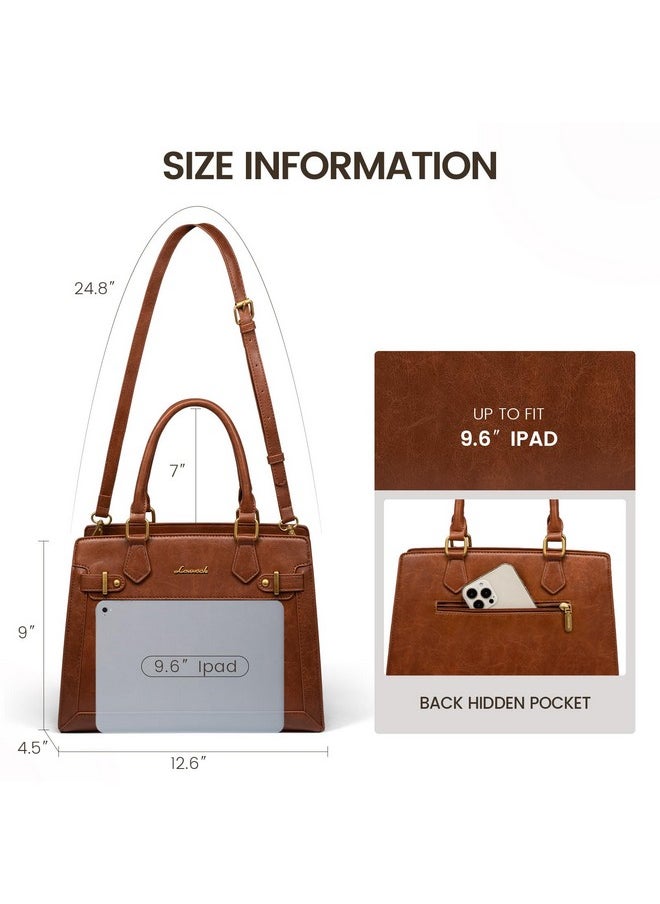 Lovevook Purses And Handbags For Women, Tote Bags For Women， Satchel Shoulder Purse And Pu Leather Top Handle For Ladies, Brown  - Image 3