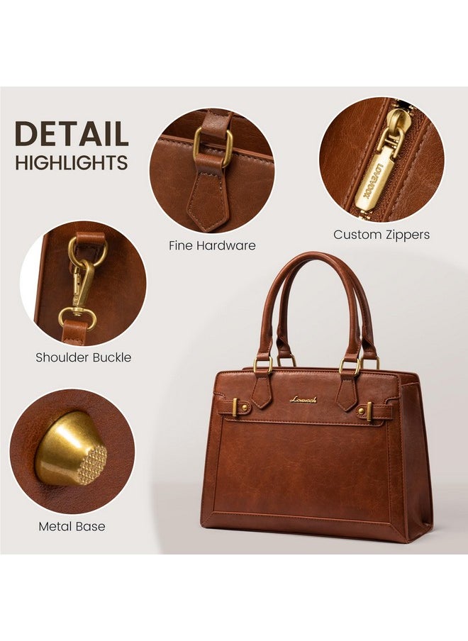 Lovevook Purses And Handbags For Women, Tote Bags For Women， Satchel Shoulder Purse And Pu Leather Top Handle For Ladies, Brown  - Image 5