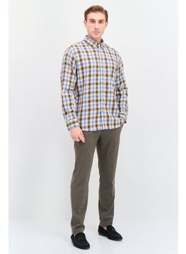 Pepe Jeans Men Regular Fit Full Sleeves Checkered  Casual Shirt, Brown Combo  - Image 4