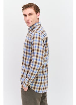 Pepe Jeans Men Regular Fit Full Sleeves Checkered  Casual Shirt, Brown Combo  - Image 2