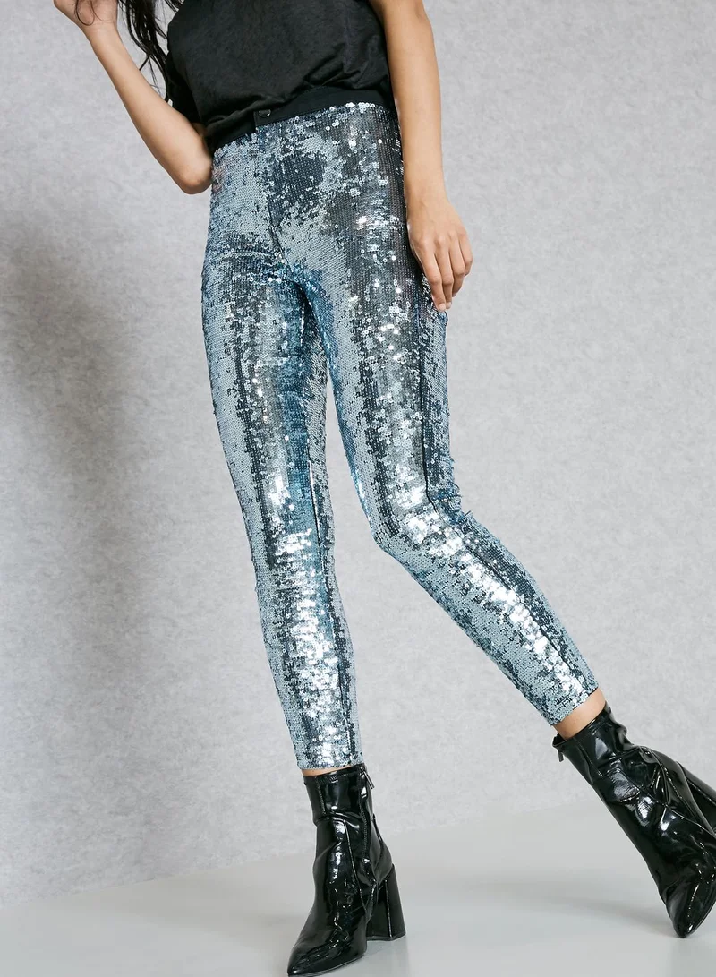 TOPSHOP Sequin Joni Jeans