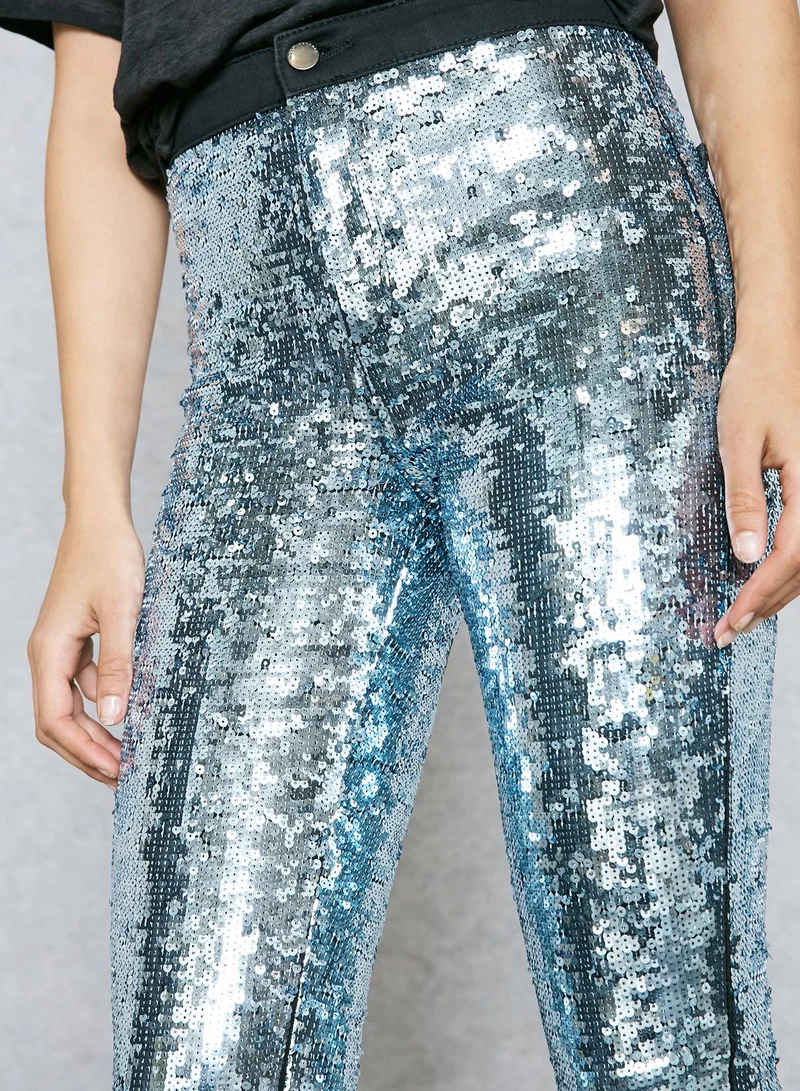 TOPSHOP Sequin Joni Jeans