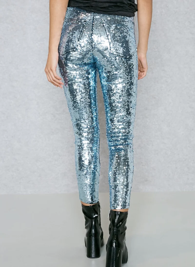 TOPSHOP Sequin Joni Jeans