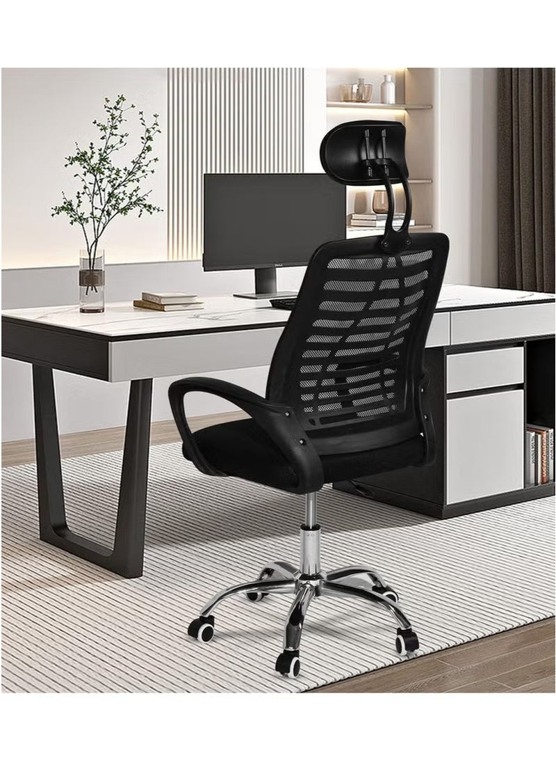 LBMT Video Game Chair, Home Office Swivel Chair with Armrest, Adjustable Height Mesh Low Back Support Study Chair with Lumbar Support, Comfortable Ergonomic Rotating Computer Chair  - Image 2