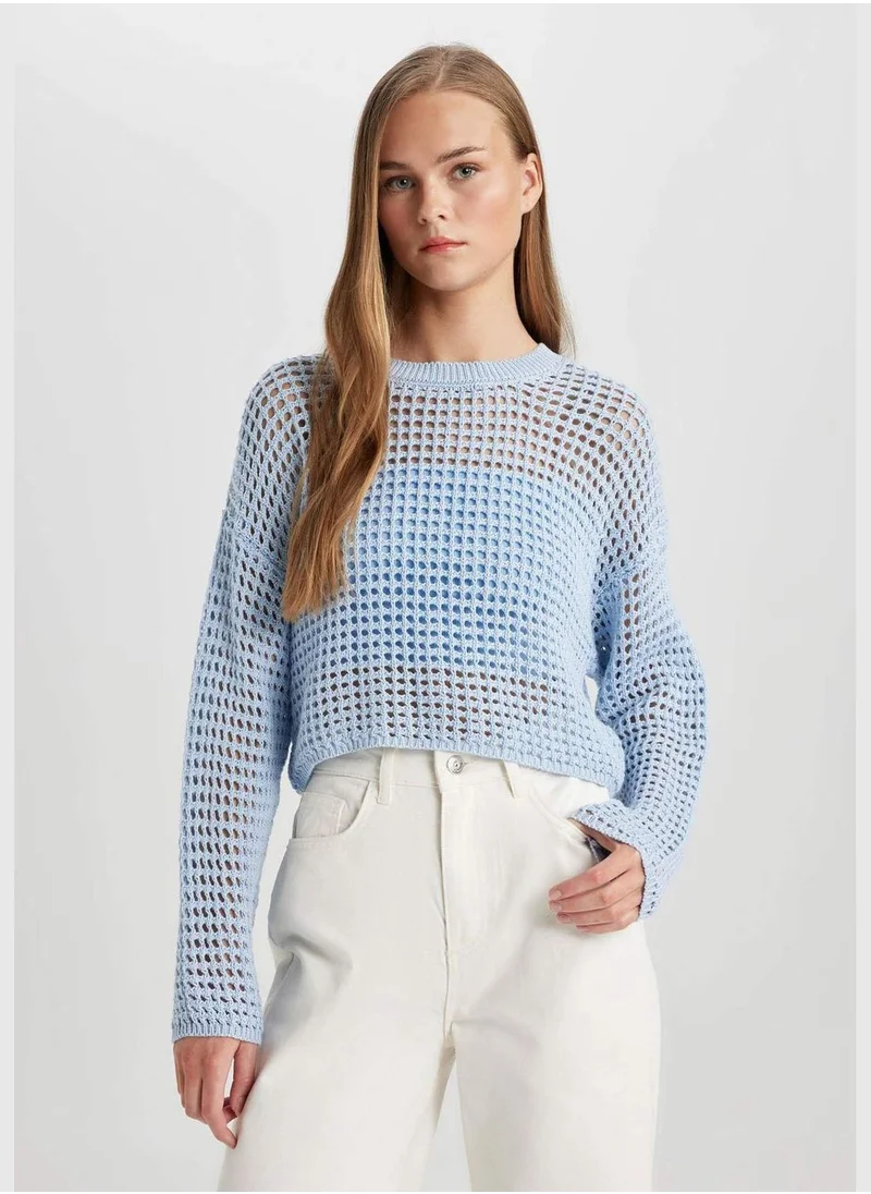ديفاكتو Regular Fit Crew Neck Pullover