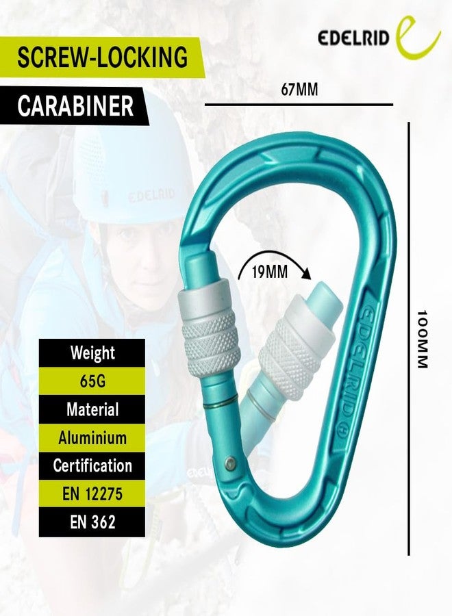 EDELRID HMS Strike Screw 23KN Carabiner (CE 0082, Oasis, Weight - 65G) - Image 2