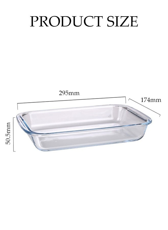 DUNISO Glass Baking Dish for Oven, Single Serving Glass Pan for Cooking, Multi-functional Small Casserole Dish, Rectangular Baking Pan, Heat Resistant Oven Bakeware (1.6L) - Image 2