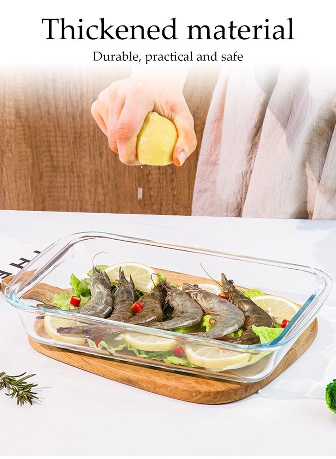 DUNISO Glass Baking Dish for Oven, Single Serving Glass Pan for Cooking, Multi-functional Small Casserole Dish, Rectangular Baking Pan, Heat Resistant Oven Bakeware (1.6L) - Image 5
