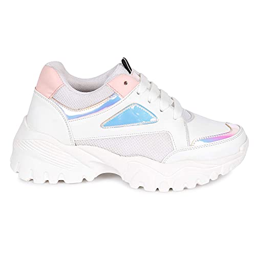 Amico Comfotable Lightweight Casual Sneaker For Women/Girls White, 8 Uk - Image 3
